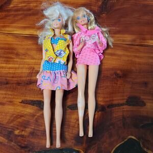 Vintage 1987 California Dream Barbie And The Rockers Lot 2 Dolls Toys Legs Bend